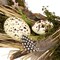 14" Easter Wreath with Speckled Eggs and Feathers Spring Door Decoration